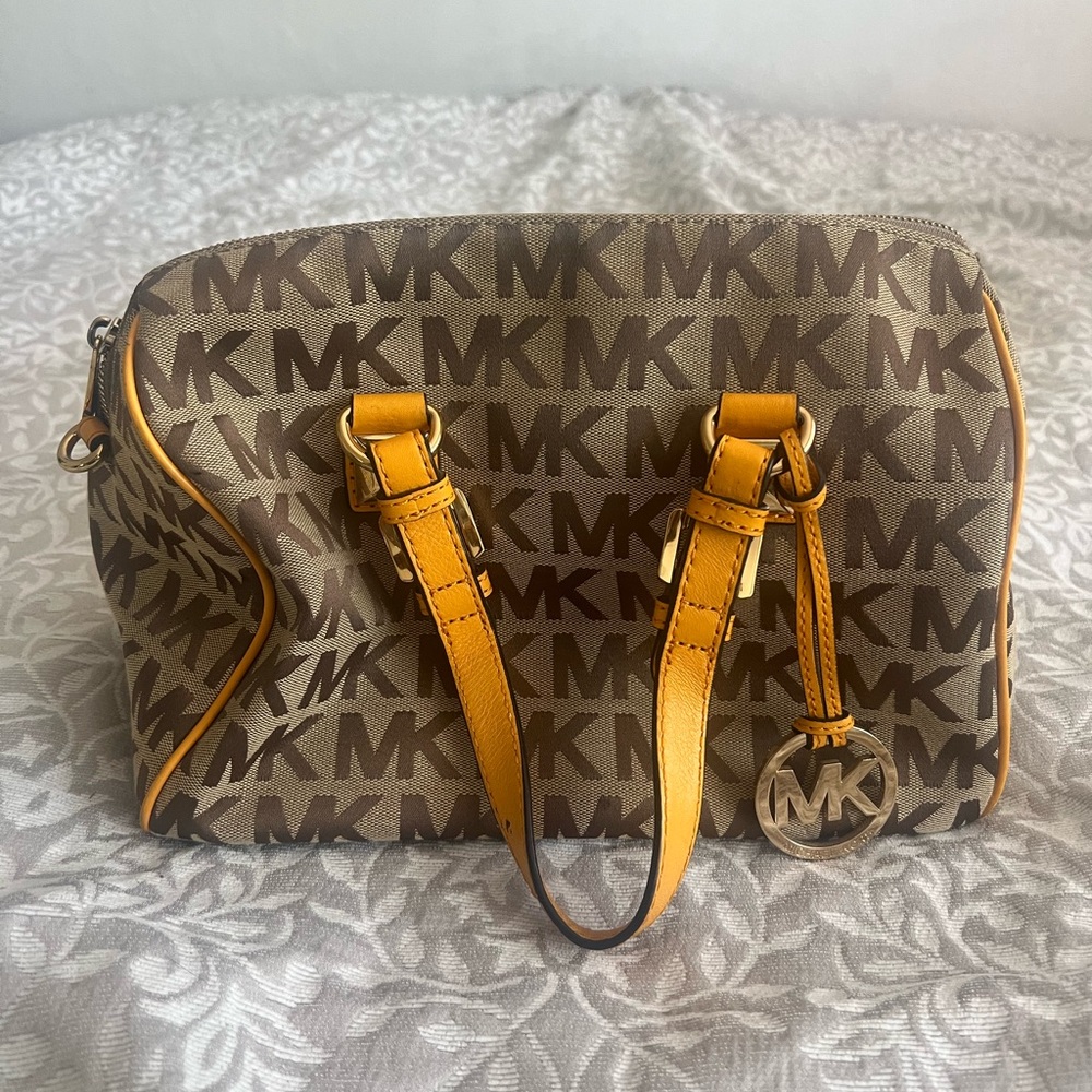 Michael Kors Brown and Gold Satchel